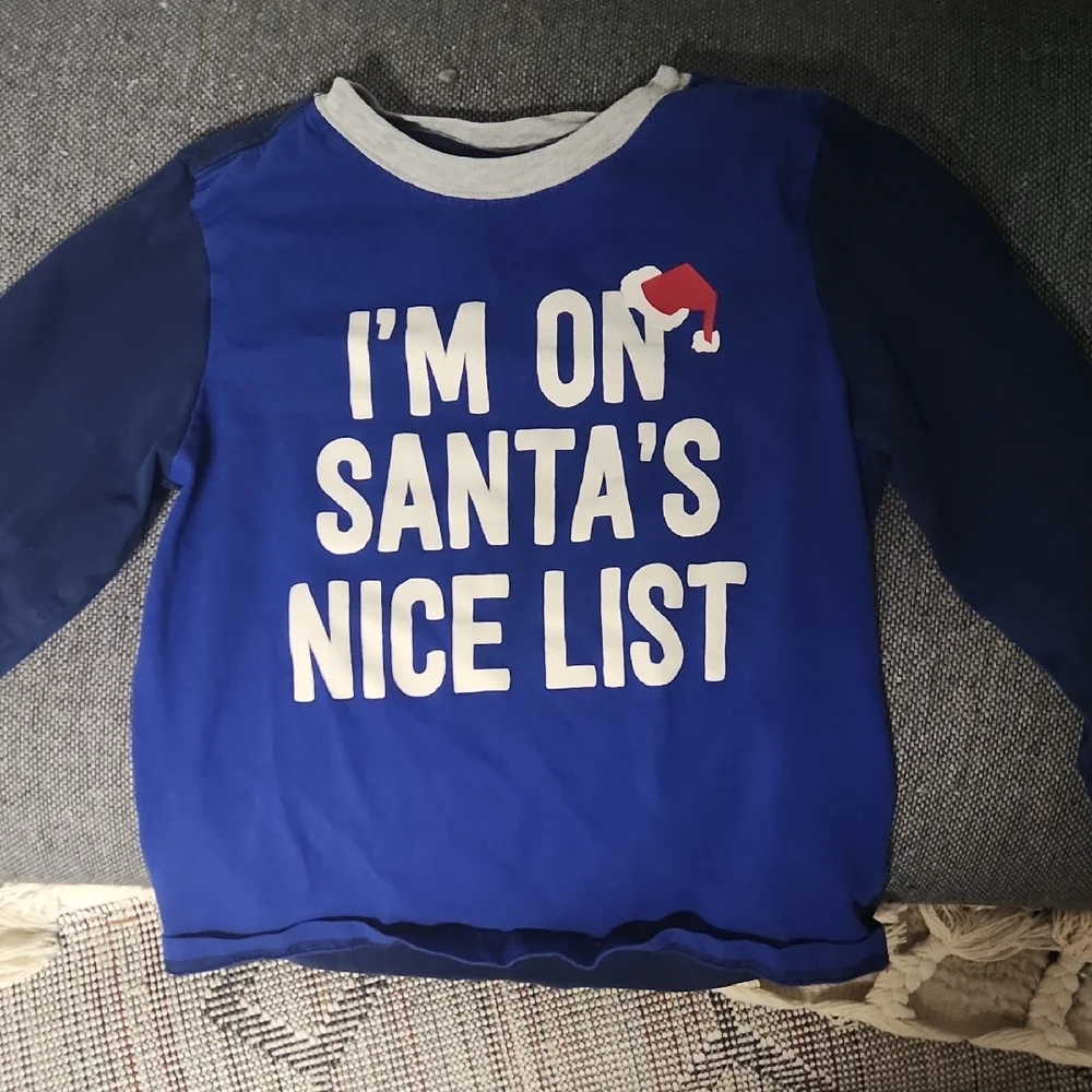 Kids Shirt with Santa Print Christmas